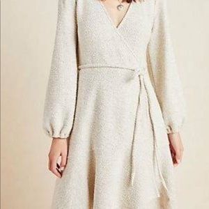 Anthropologie Knit Mini Wrap Dress, M